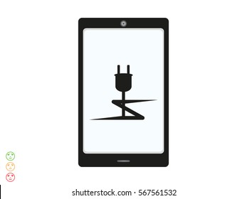 phone, charging, battery icon, vector illustration eps10