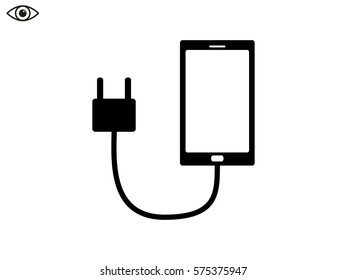 phone, charging, battery icon, vector illustration eps10
