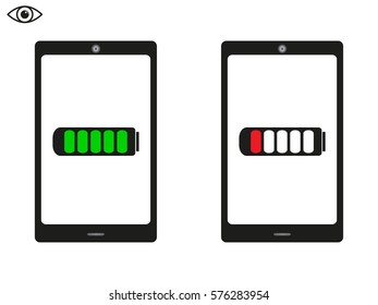 phone, charging, battery icon, vector illustration eps10
