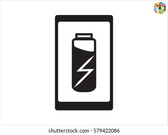 phone, charging, battery icon, vector illustration eps10