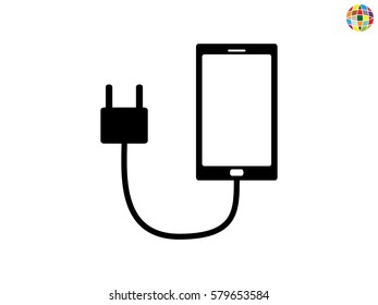 phone, charging, battery icon, vector illustration eps10