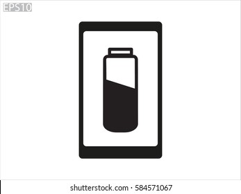 phone, charging, battery icon, vector illustration eps10