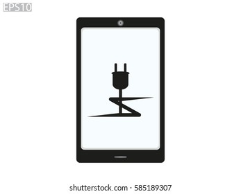 phone, charging, battery icon, vector illustration eps10