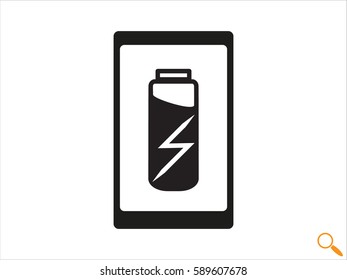 phone, charging, battery icon, vector illustration eps10
