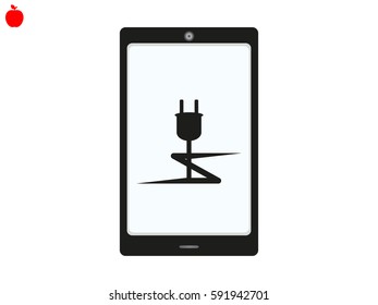 phone, charging, battery icon, vector illustration eps10