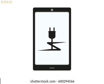 phone, charging, battery icon, vector illustration eps10