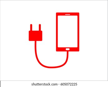 phone, charging, battery icon, vector illustration eps10