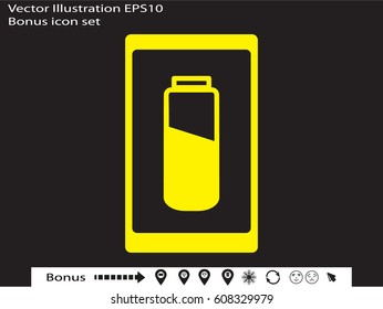 phone, charging, battery icon, vector illustration eps10