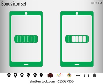 phone, charging, battery icon, vector illustration eps10