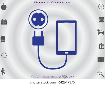 phone, charging, battery icon, vector illustration eps10