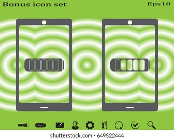 phone, charging, battery icon, vector illustration eps10