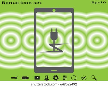 phone, charging, battery icon, vector illustration eps10