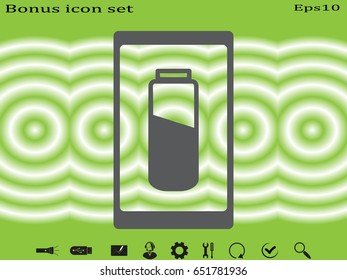 phone, charging, battery icon, vector illustration eps10