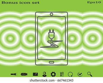 phone, charging, battery icon, vector illustration eps10
