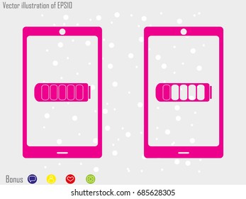 phone, charging, battery icon, vector illustration eps10