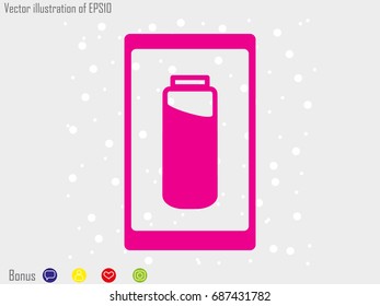 phone, charging, battery icon, vector illustration eps10
