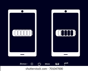phone, charging, battery icon, vector illustration eps10