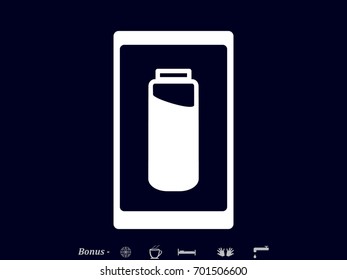 phone, charging, battery icon, vector illustration eps10