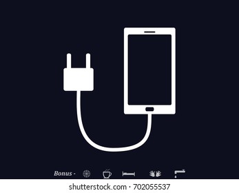 phone, charging, battery icon, vector illustration eps10