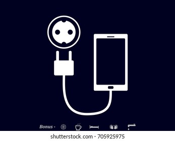 phone, charging, battery icon, vector illustration eps10