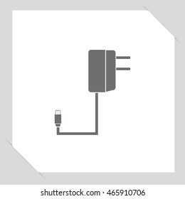 Phone charging - black vector icon