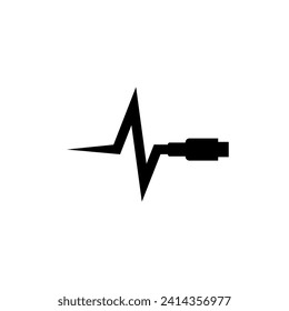 Phone charging icon with current and voltage symbol. Vector illustration. 