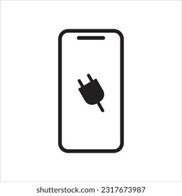 Phone charging icon simple design