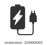 Phone Charging Icon Symbol.  Mobile Charging Station logo sign. Battery charge power symbol. Vector illustrator image. Isolated on white background.