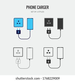carga de teléfono de carga rápida de icono vector