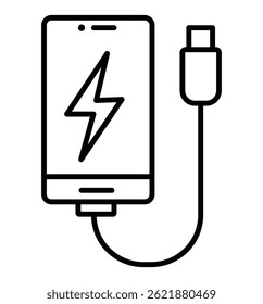 phone charging - vector icon. Set of smartphone charge battery icons. Phone with a low battery charge, phone and charger. 