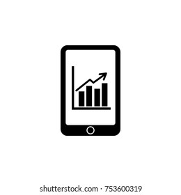 phone chart icon on white background