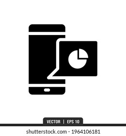 Phone Chart Silhouette icon vector, illustration logo template in trendy style. Suitable for many purposes.