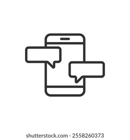 Phone charting, icon in line design. Phone, chart, analytics, statistics, graph, data, growth on white background vector. Phone charting editable stroke icon