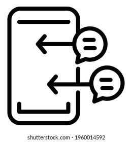 Phone chat app icon. Outline Phone chat app vector icon for web design isolated on white background