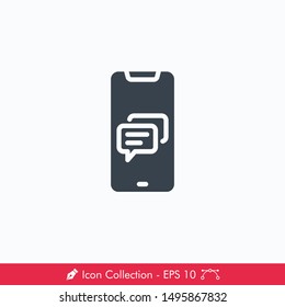 Phone Chat App Icon / Vector