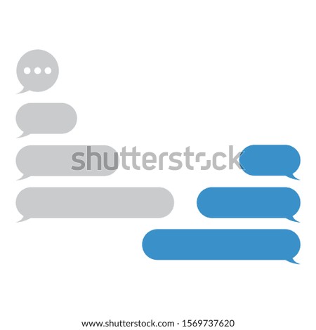 Phone chat bubbles. Messages bubbles. Short message service bubbles.