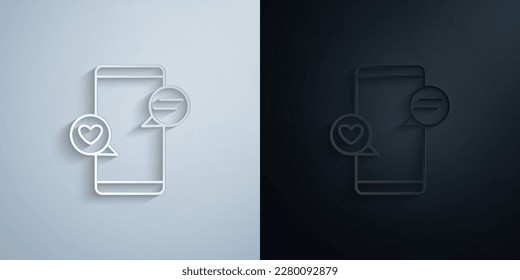 Phone, chat, friend paper icon with shadow effect vector illuistration design