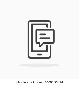 Phone chat icon in line style. For your design, logo. Vector illustration. Editable Stroke.