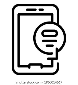 Phone chat icon. Outline Phone chat vector icon for web design isolated on white background