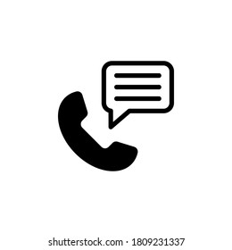 phone with chat icon symbol vector on white background