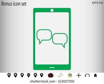 phone, chat, icon, vector illustration eps10