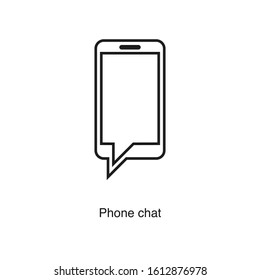 Phone chat icon vector on white background. Black icon illustration