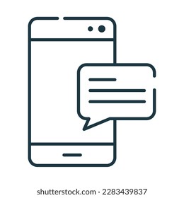 phone chat instant messaging line icon isolated