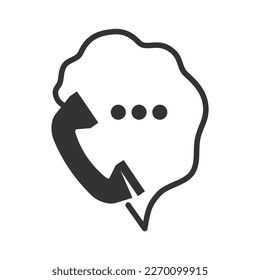 plantilla de logotipo de chat de teléfono Icono Ilustración Identidad de marca.Isolación e ilustración plana. Gráfico vectorial