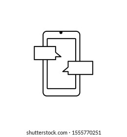 Phone, chat, message icon. Simple line, outline vector of information transfer icons for ui and ux, website or mobile application