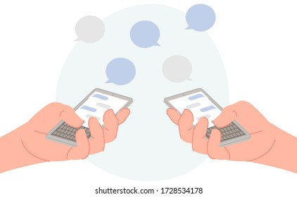 phone chat on white background vector illustration cartoon flat design 