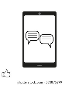 phone chat sms icon, vector illustration EPS 10