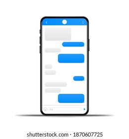 Phone chatting message template bubbles. Place your own text to the message clouds