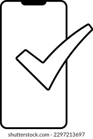 marca de verificación de teléfono aceptada Contorno aprobado