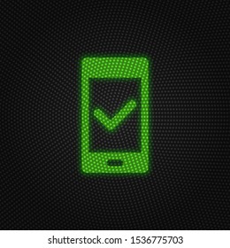 Phone, check new technology vector icon. New mobile technology traffic light style vector illustration